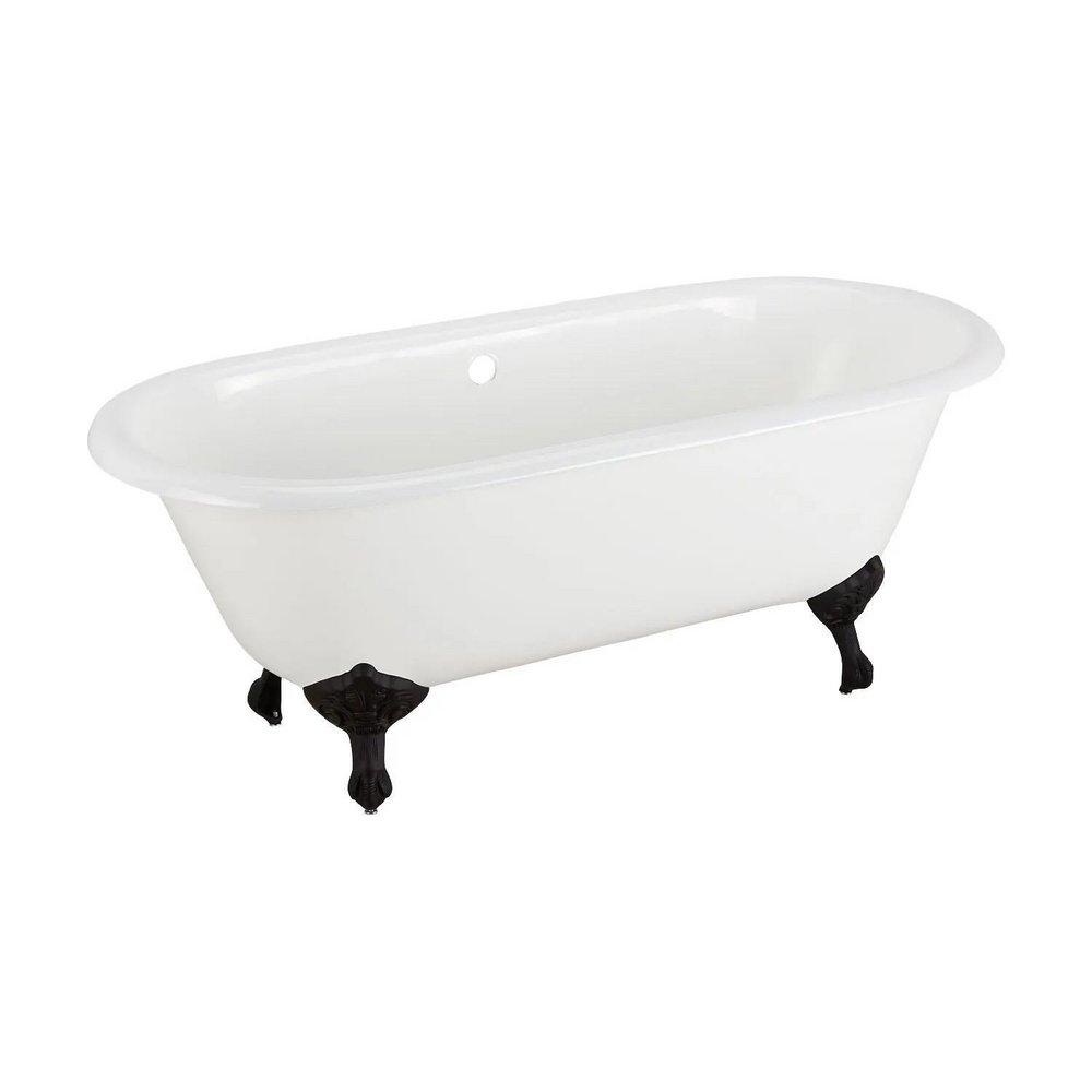 Signature Hardware White 66 x 31-1/8 in. Freestanding Bathtub with Offset Drain in White 