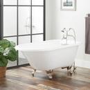 54 x 30-1/4 in. Freestanding Bathtub with End Drain in White and Chrome Clawfoot