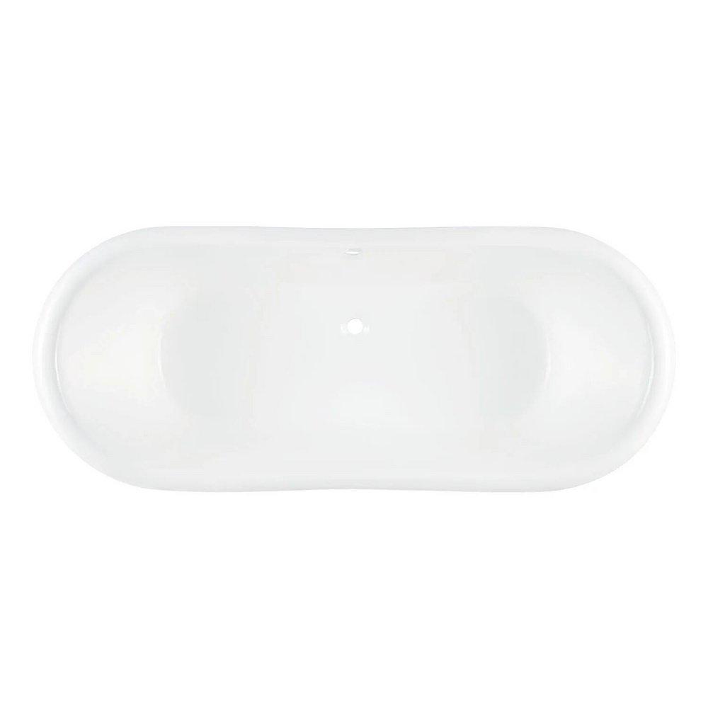Signature Hardware White 59 x 29-1/2 in. Freestanding Bathtub with Offset Drain in White 