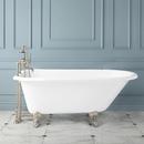 61 x 31 in. Freestanding Bathtub with End Drain in White and Brushed Nickel Clawfoot
