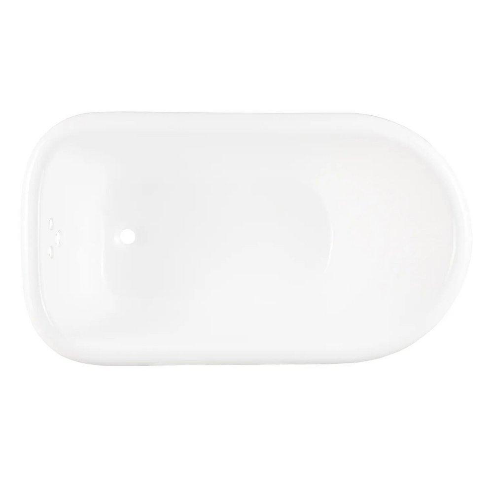 Signature Hardware White 61 x 30-1/4 in. Freestanding Bathtub with End Drain in White 
