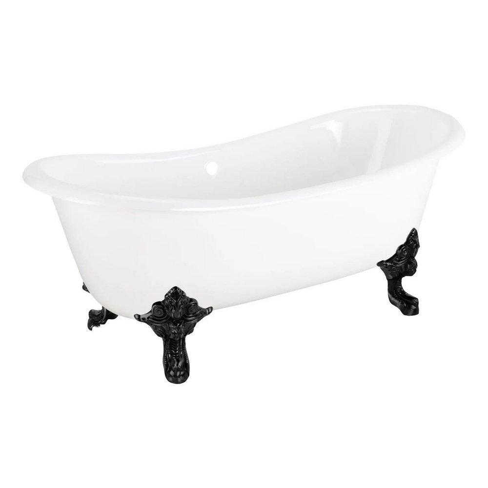 Signature Hardware White 72 x 30-1/2 in. Freestanding Bathtub with Offset Drain in White 