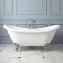 63 x 28 in. Freestanding Bathtub with Offset Drain in White and Chrome Clawfoot