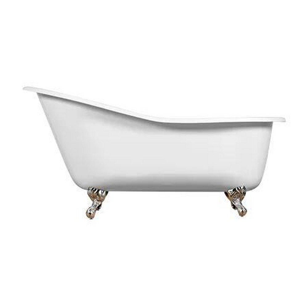 Signature Hardware White 61 x 30 in. Freestanding Bathtub with End Drain in White 