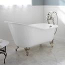 61 x 30 in. Freestanding Bathtub with End Drain in White and White Clawfoot
