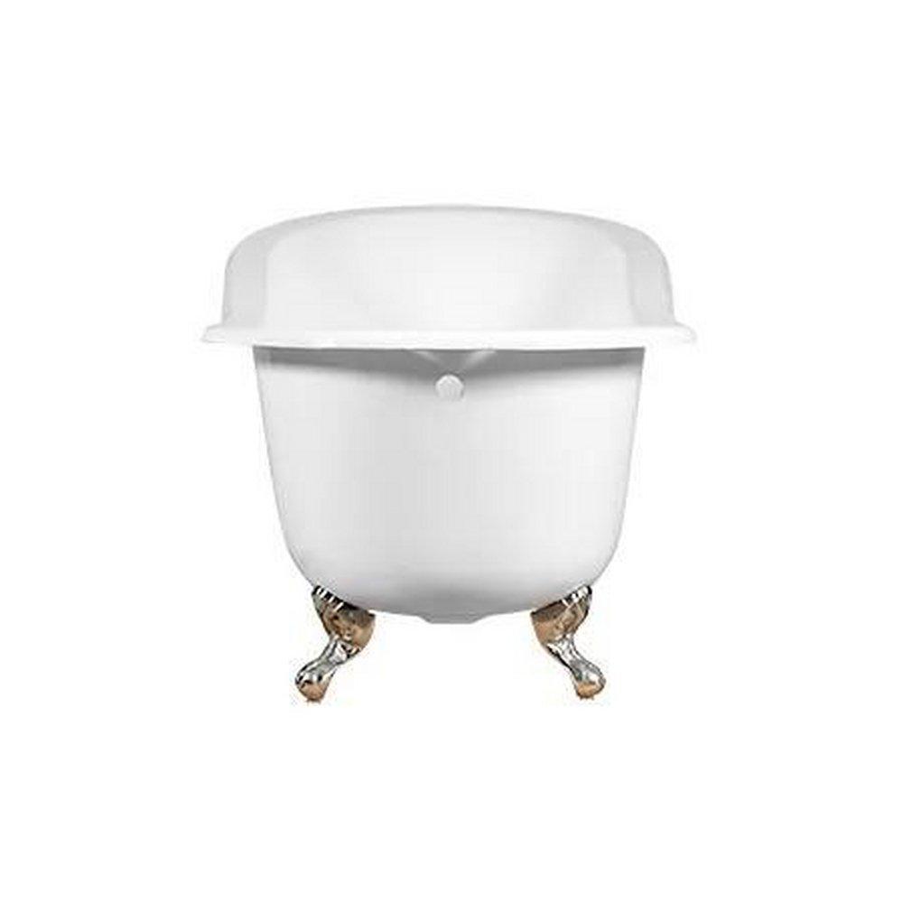 Signature Hardware White 61 x 30 in. Freestanding Bathtub with End Drain in White 