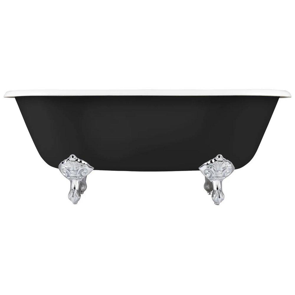 Signature Hardware Black 66 x 30-1/4 in. Freestanding Bathtub with Offset Drain in Black 
