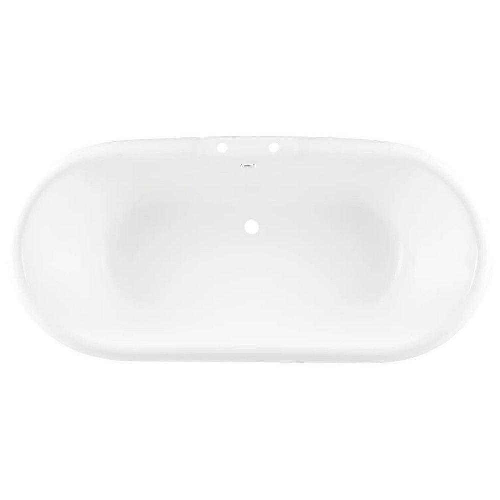 Signature Hardware Black 66 x 30-1/4 in. Freestanding Bathtub with Offset Drain in Black 