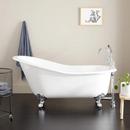 61 x 30 in. Freestanding Bathtub with End Drain in White and Brushed Nickel Clawfoot