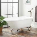 Signature Hardware White 66 x 30-1/4 in. Freestanding Bathtub with End Drain in White 