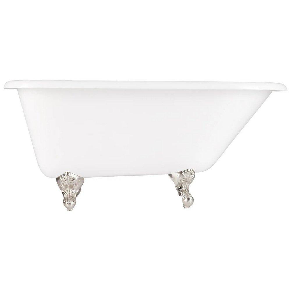 Signature Hardware White 66 x 30-1/4 in. Freestanding Bathtub with End Drain in White 