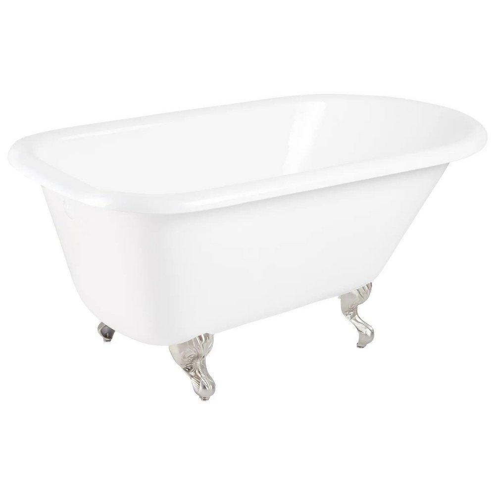 Signature Hardware White 66 x 30-1/4 in. Freestanding Bathtub with End Drain in White 