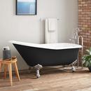 66 x 28-3/4 in in. Freestanding Clawfoot Bathtub with Universal Drain in Black