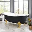 72 x 30-1/2 in. Freestanding Bathtub with Offset Drain in Black and Black Clawfoot