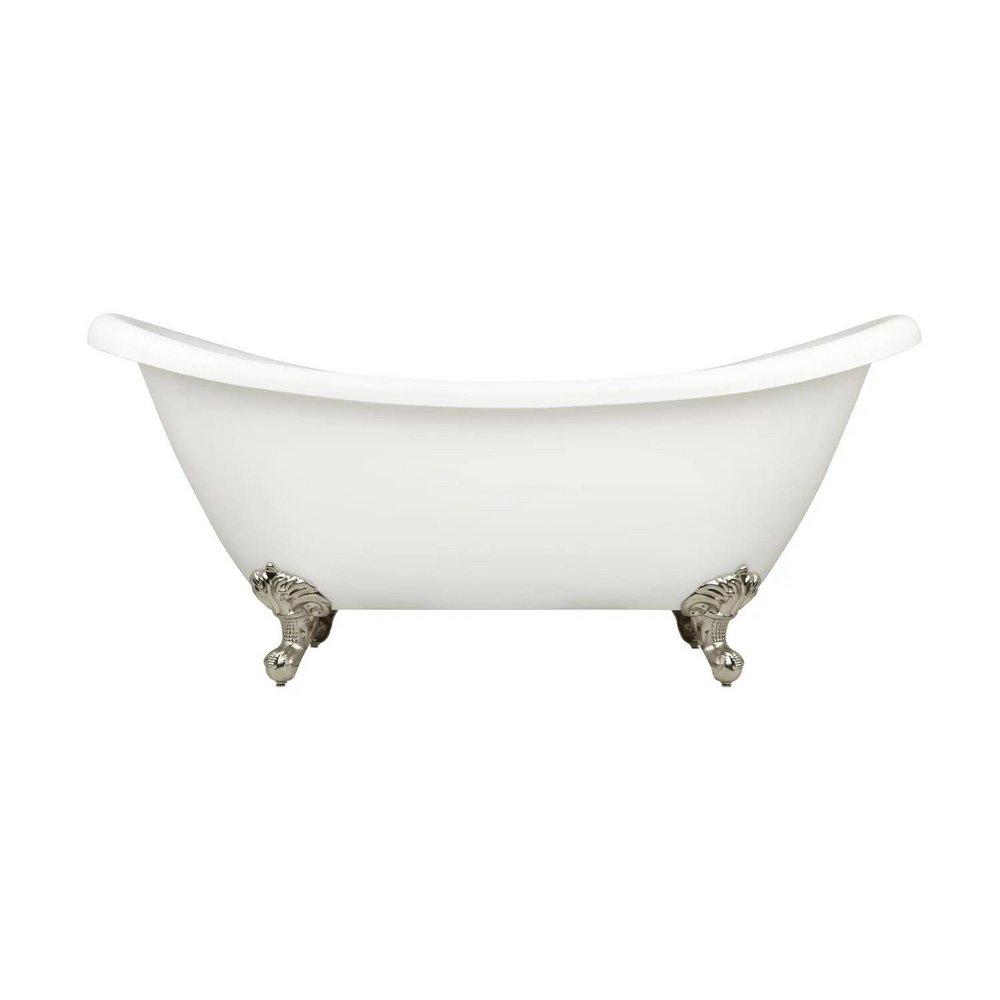 Signature Hardware White 69 x 29 in. Freestanding Bathtub with Offset Drain in White 
