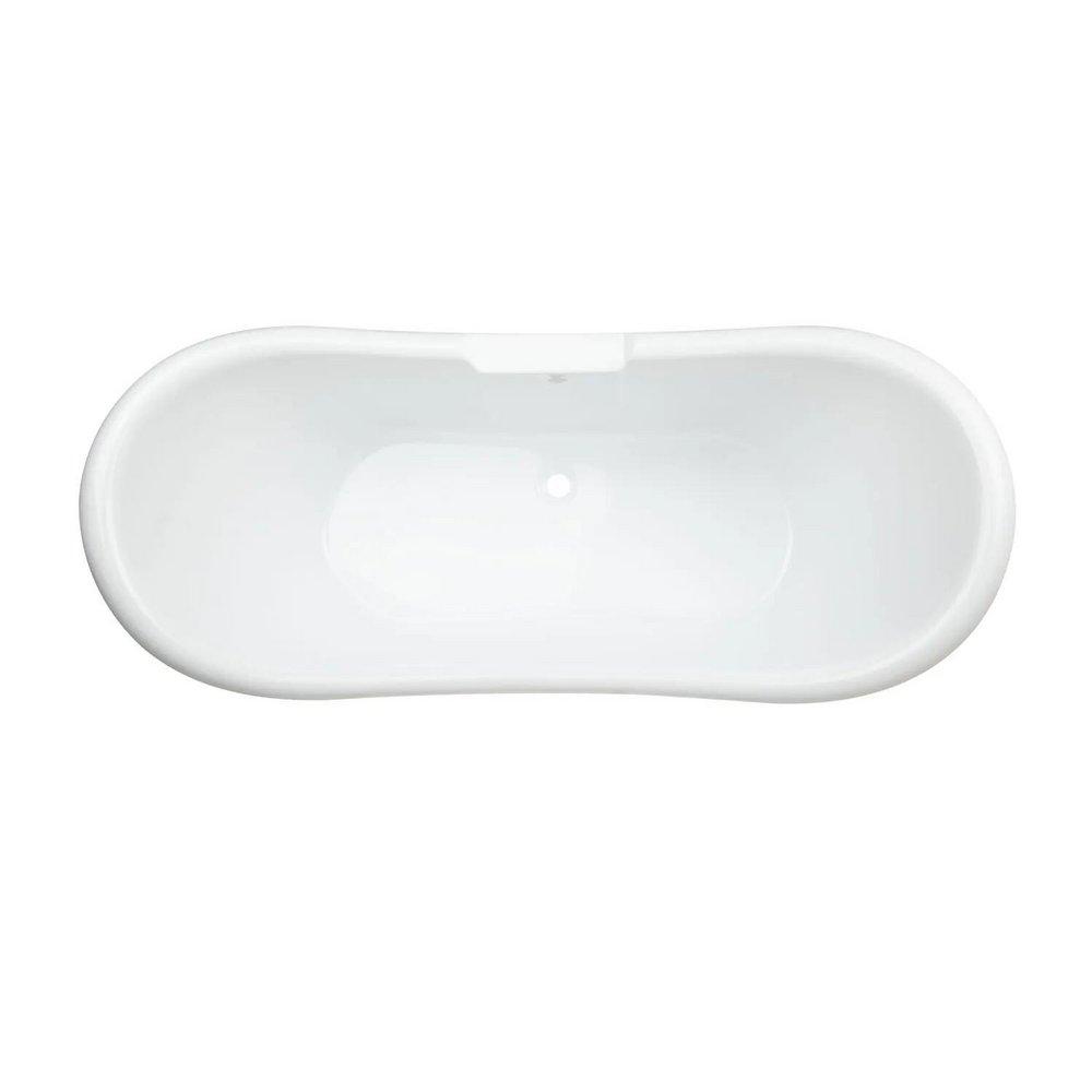Signature Hardware White 63 x 28 in. Freestanding Bathtub with Offset Drain in White 