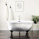 59 x 33-1/2 in. Freestanding Bathtub with Center Drain in Silver Leaf and Matte Black Clawfoot