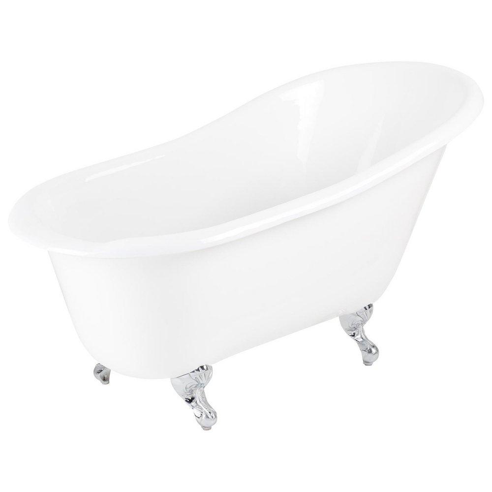 Signature Hardware White 61-1/2 x 30-7/8 in. Freestanding Bathtub with End Drain 