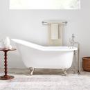 Signature Hardware White 61-1/2 x 30-7/8 in. Freestanding Bathtub with End Drain 