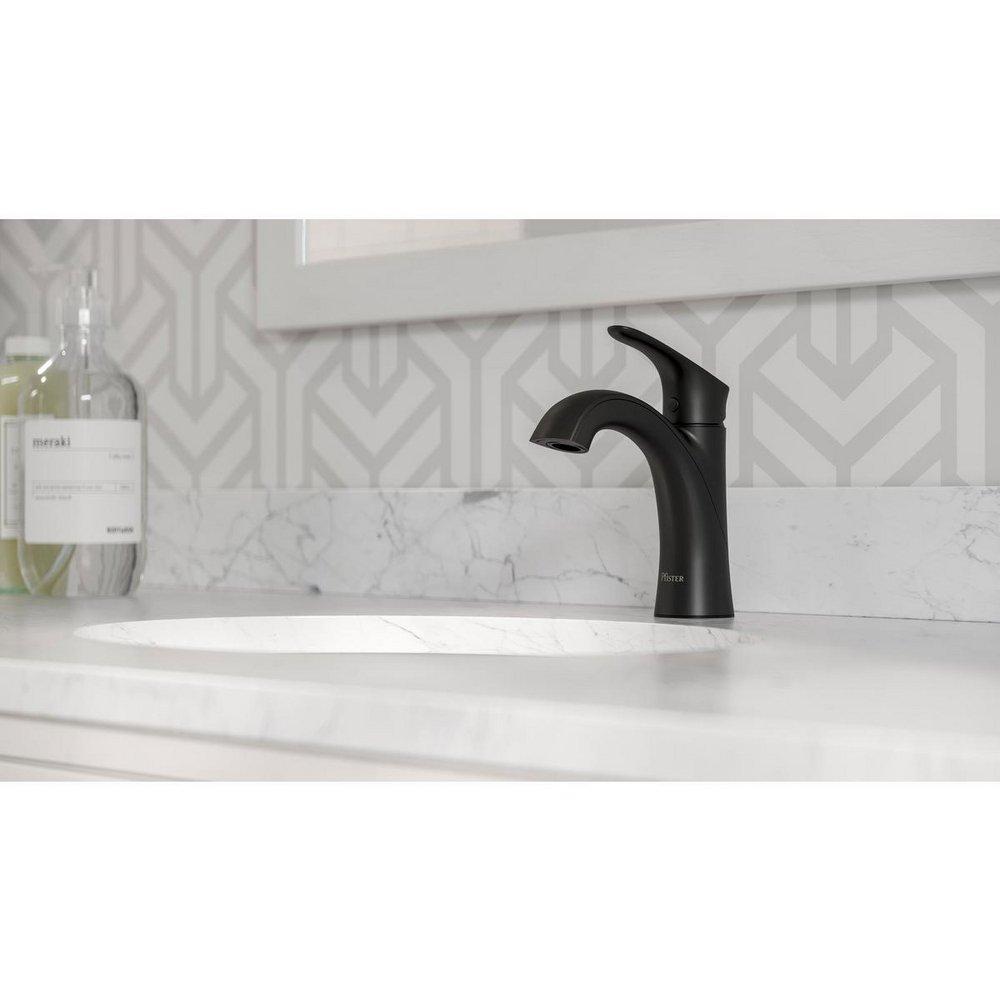 Pfister Matte Black Single Handle Monoblock Bathroom Sink Faucet 