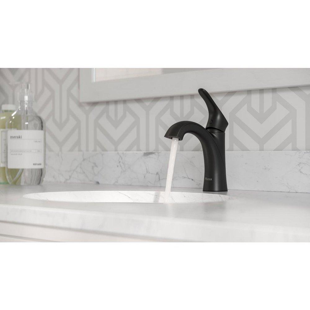 Pfister Matte Black Single Handle Monoblock Bathroom Sink Faucet 