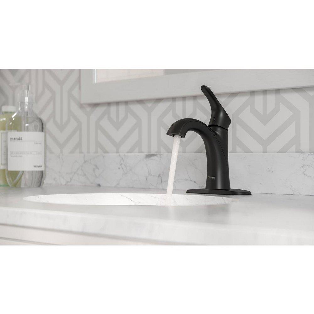 Pfister Matte Black Single Handle Monoblock Bathroom Sink Faucet 
