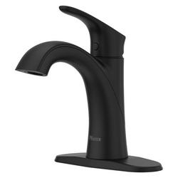 Single Handle Monoblock Bathroom Sink Faucet in Matte Black