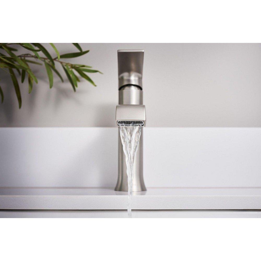 GENTA SINGLE HOLE SINGLE-HANDLE BATHROOM FAUCET IN SPOT RESIST BRUSHED NICKEL 