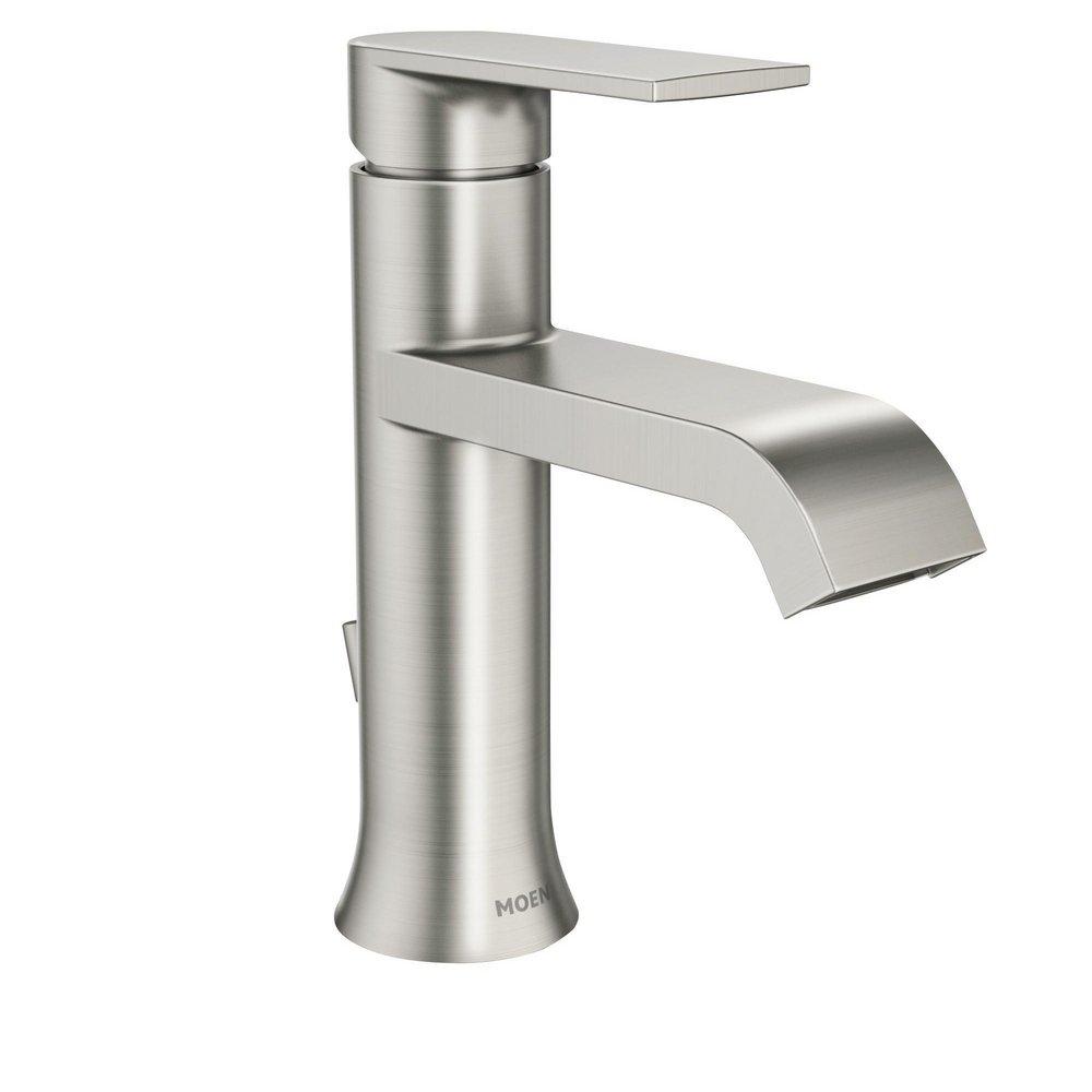 GENTA SINGLE HOLE SINGLE-HANDLE BATHROOM FAUCET IN SPOT RESIST BRUSHED NICKEL 