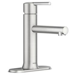 Single Handle Monoblock Bathroom Sink Faucet in Spot Resist Brushed Nickel