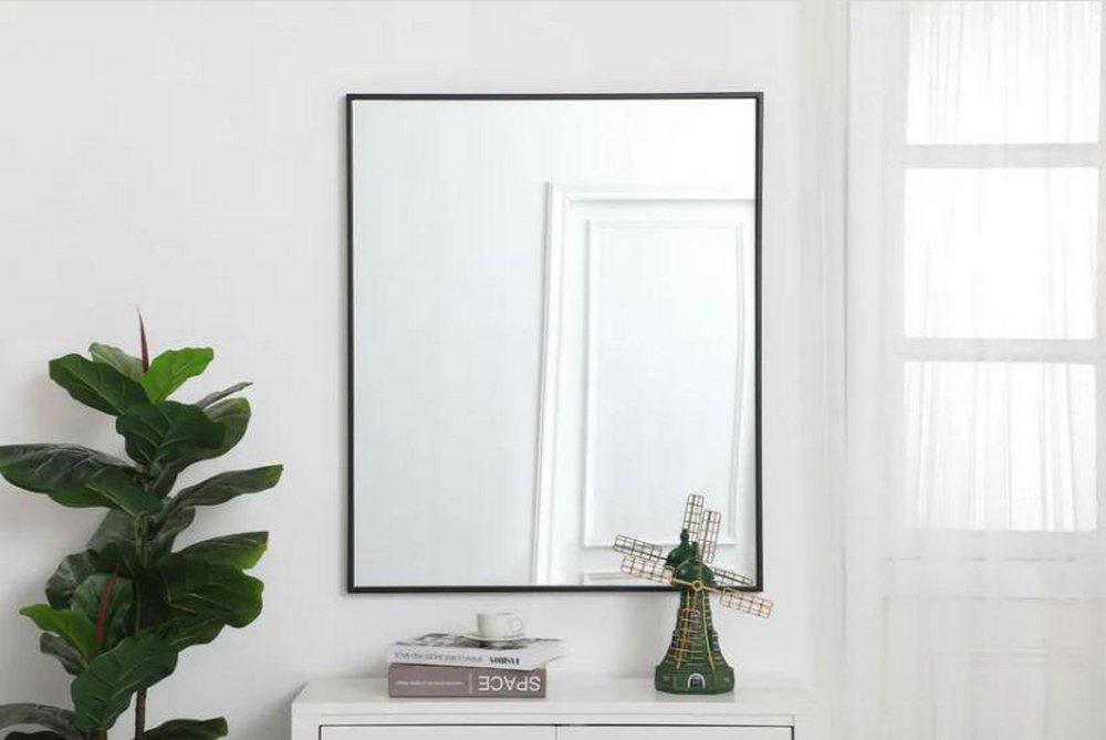 Elegant Lighting Black 1 in. Mirror Rectangular in Blacks 