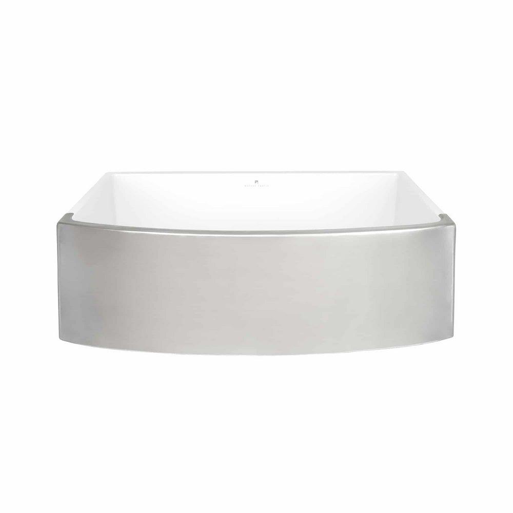 Native Trails Silver 33 x 19-1/2 in. No Hole Fireclay 1 Bowl Farmhouse Kitchen Sink 