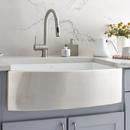 Native Trails Silver 33 x 19-1/2 in. No Hole Fireclay 1 Bowl Farmhouse Kitchen Sink 