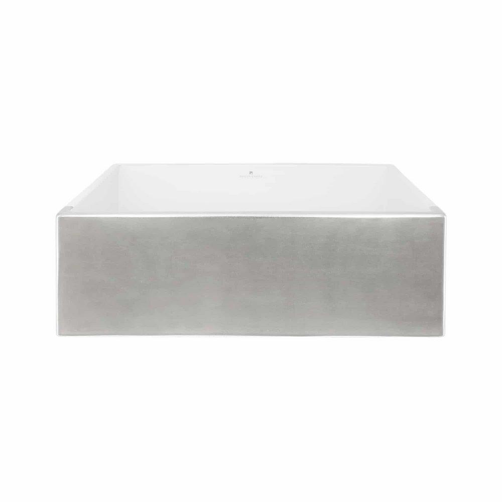 Native Trails Silver 30 x 17-3/4 in. No Hole Fireclay 1 Bowl Farmhouse Kitchen Sink 