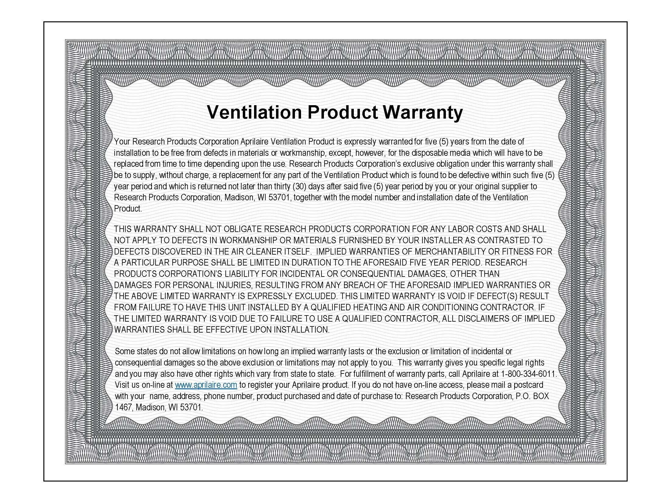 AprilAire Grey Ventilation Kit Metal 