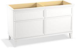 60 in. Floor Mount Vanity in Linen White