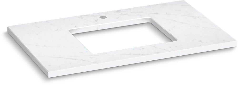 KOHLER ET Statuario 37-1/8 x 22-7/16 in. Single Bowl Quartz Vanity Top 
