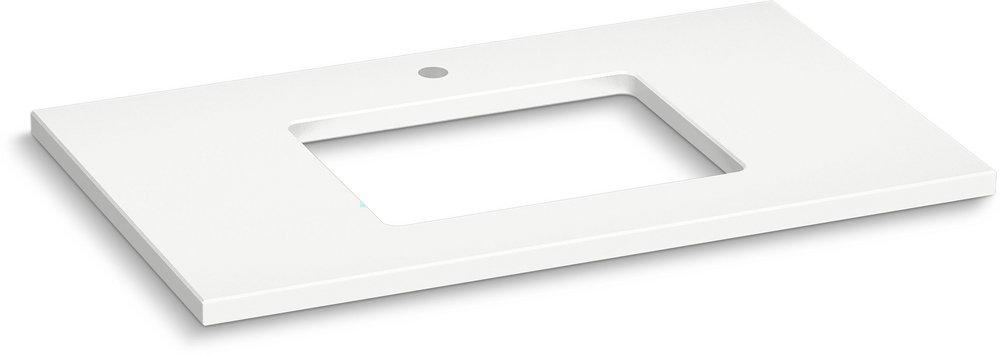 37 QUARTZ TOP WITH RECTANGLE UM CUTOUT SILESTONE MIAMI WHITE 