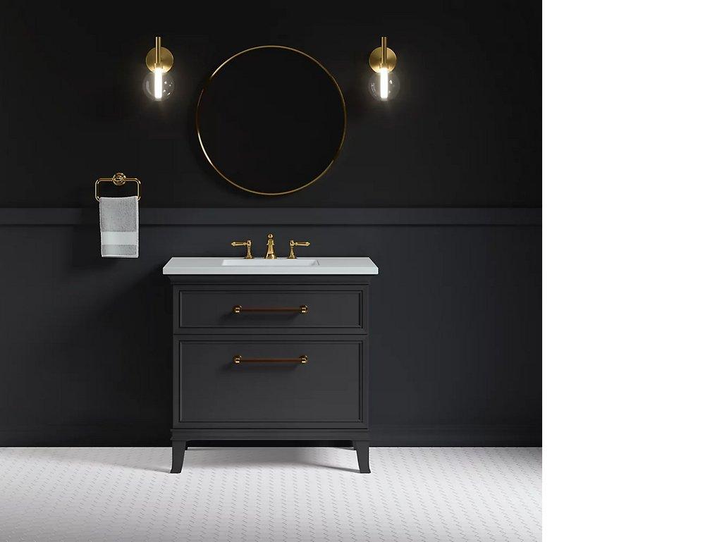 36 in. Floor Mount Vanity in Slate Grey 