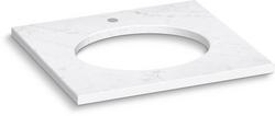 25 in. Oval Cutout Quartz Vanity Top in ET Statuario