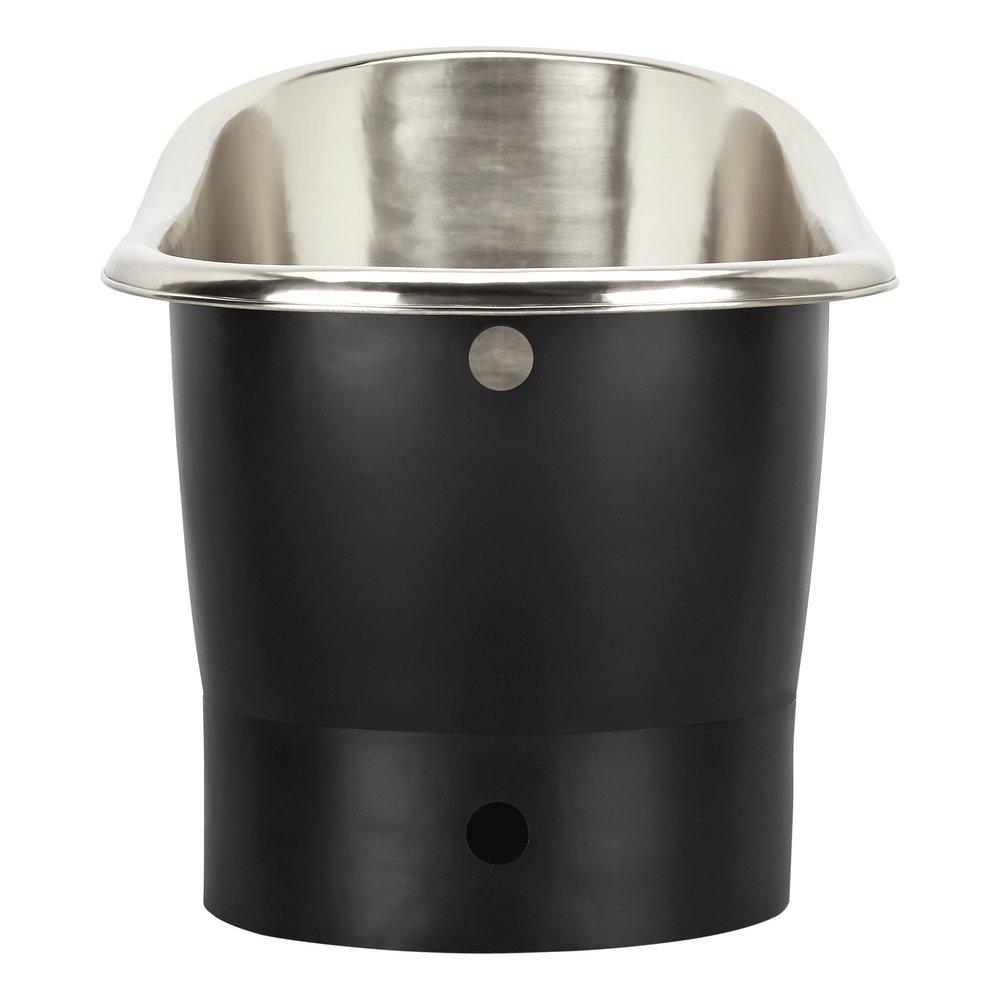 Signature Hardware Antique Black 59 x 29 in. Freestanding Bathtub with Offset Drain 