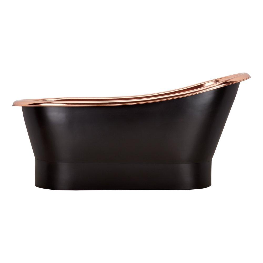 Signature Hardware Antique Black 59 x 29 in. Freestanding Bathtub with Offset Drain 