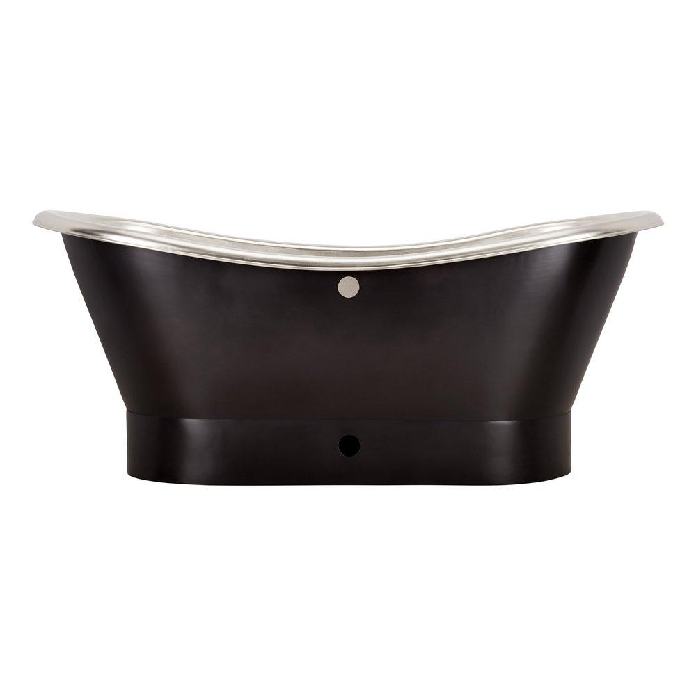 Signature Hardware Antique Black 66 x 29 in. Freestanding Bathtub with Center Drain 