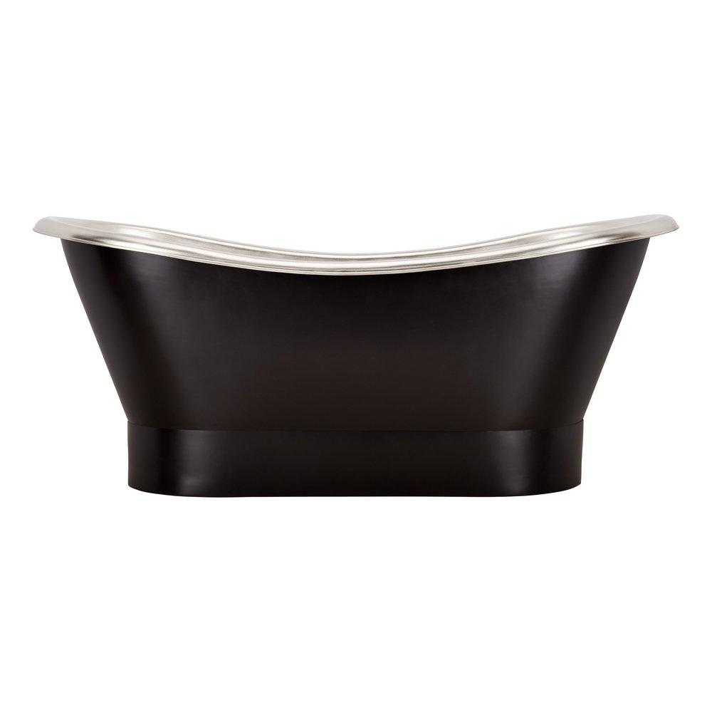 Signature Hardware Antique Black 66 x 29 in. Freestanding Bathtub with Center Drain 