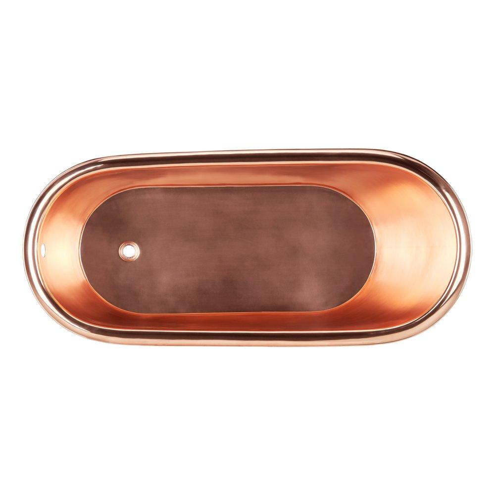 Signature Hardware Antique Black 70 x 30 in. Freestanding Bathtub with Offset Drain 