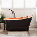 Signature Hardware Antique Black 70 x 30 in. Freestanding Bathtub with Offset Drain 
