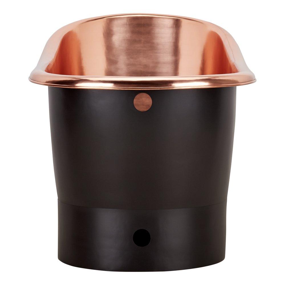 Signature Hardware Antique Black 70 x 30 in. Freestanding Bathtub with Offset Drain 