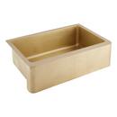 Signature Hardware Brushed Brass 33 in. 1 Hole Brass 1 Bowl Farmhouse Kitchen Sink 