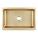 Signature Hardware Brushed Brass 33 in. 1 Hole Brass 1 Bowl Farmhouse Kitchen Sink 