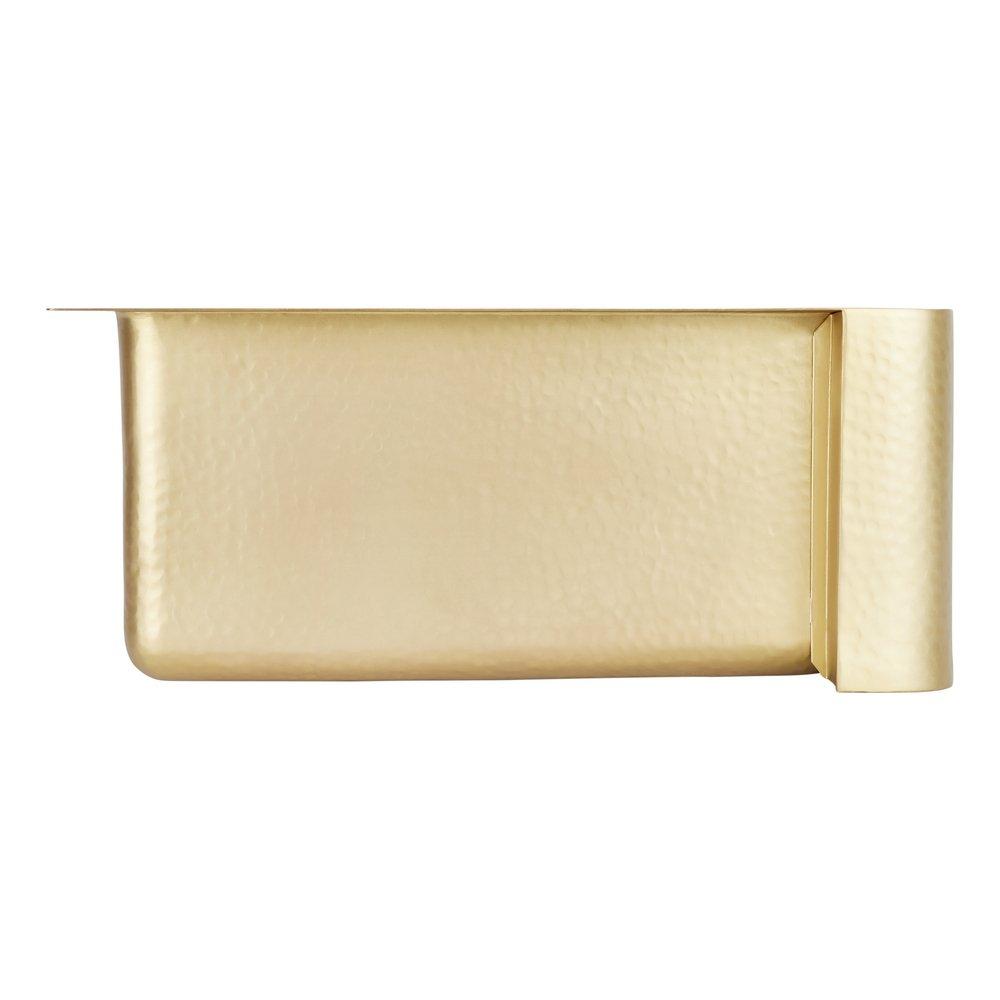 Signature Hardware Brushed Brass 33 in. 1 Hole Brass 1 Bowl Farmhouse Kitchen Sink 